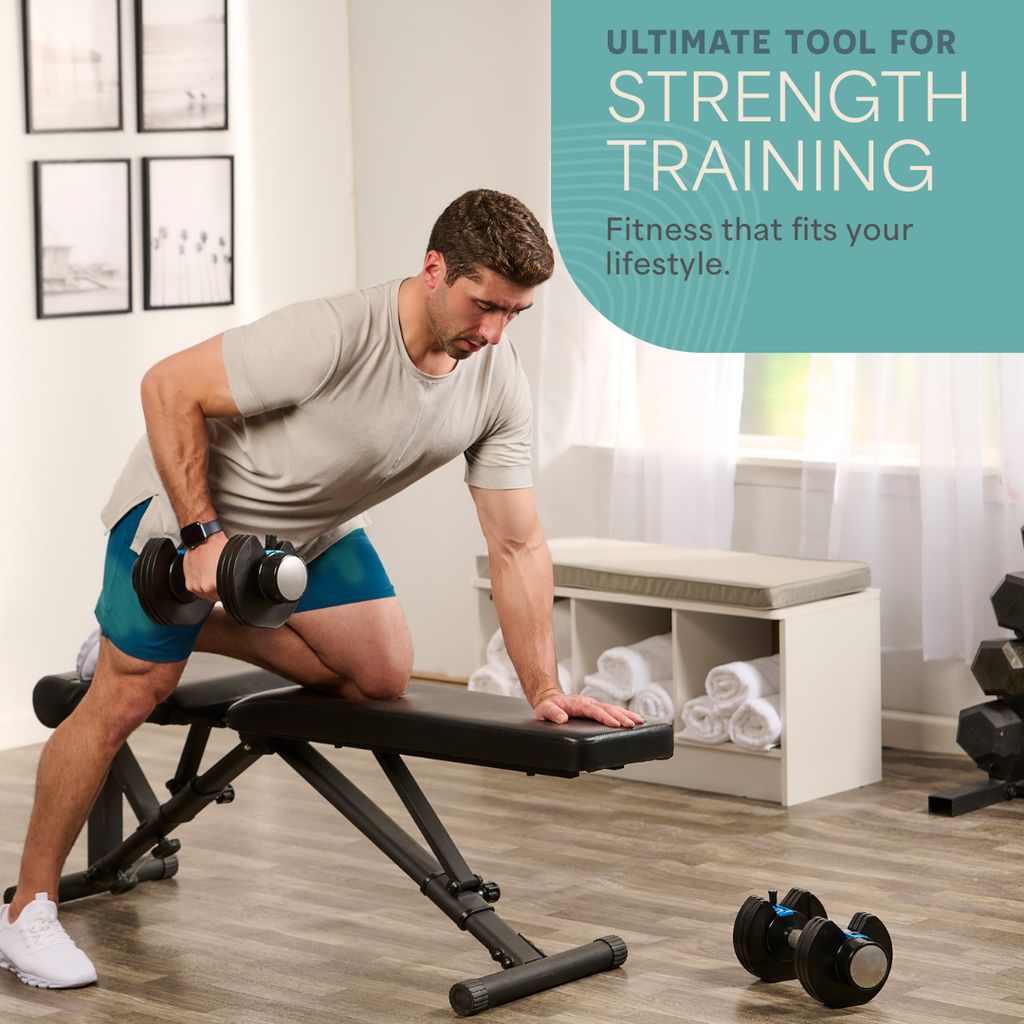 PowerFlow Plus 2 Dumbbells (2.2–11 kg Adjustable Set) - Black - Image 4